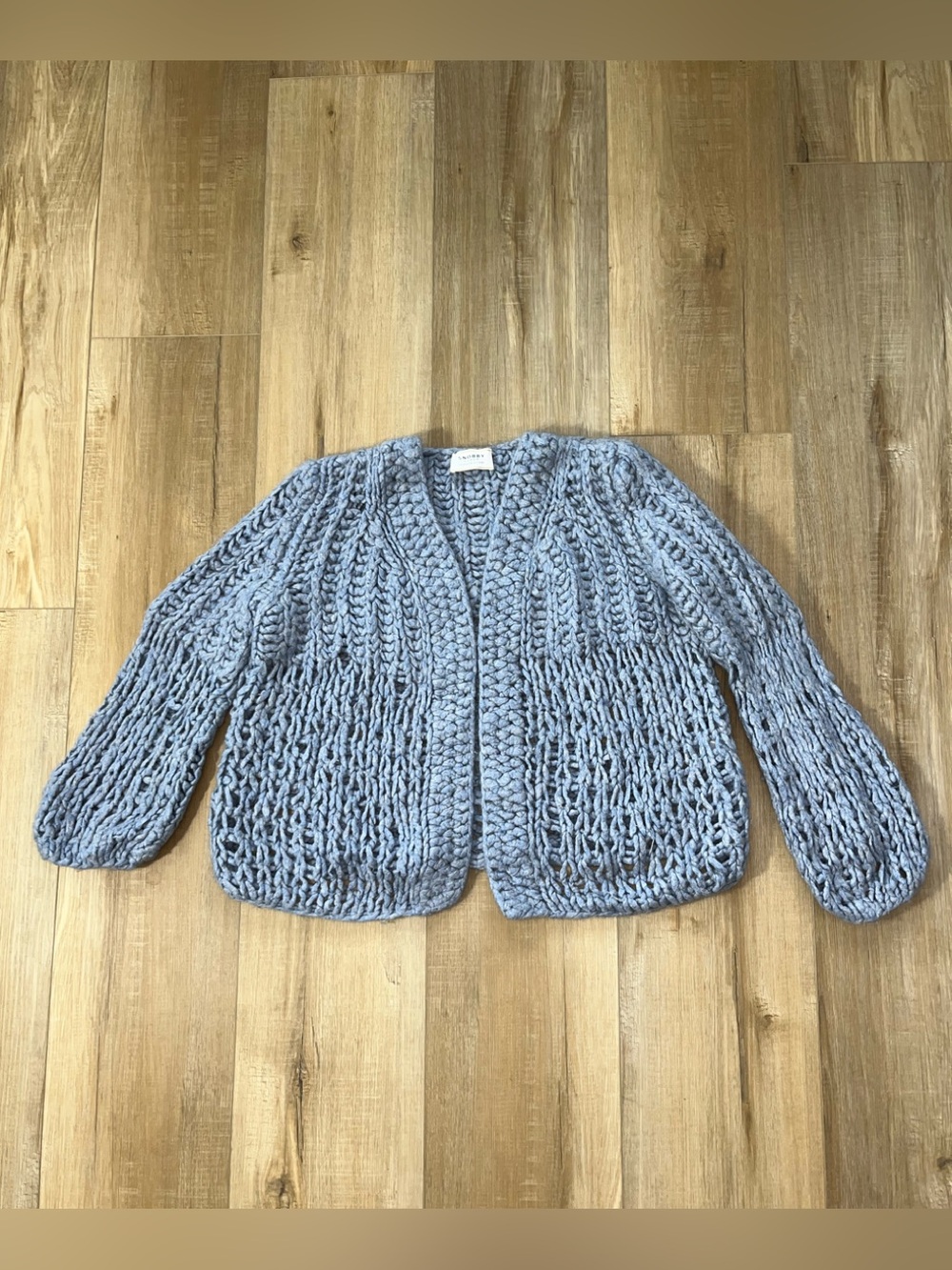 Snobby Sheep Women’s 100% Cashmere Chunky Knit Crocheted Open Cardigan Sweater